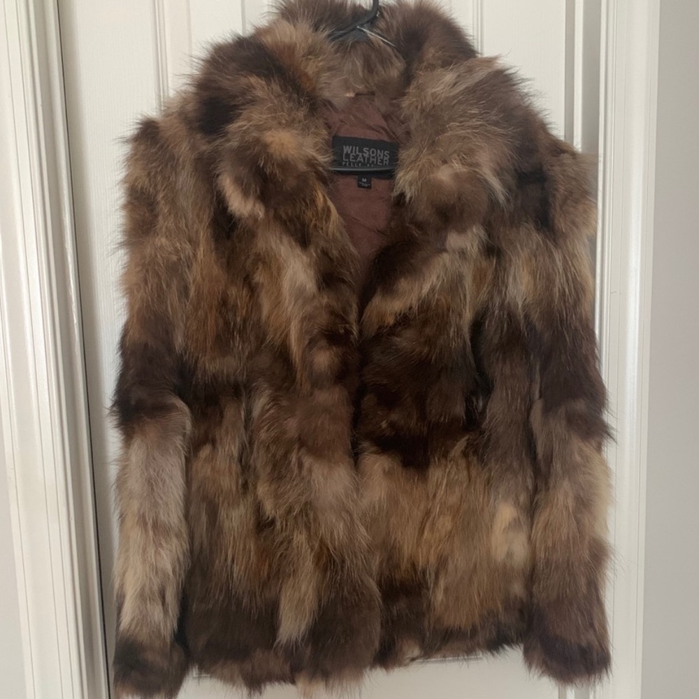 Wilsons Leather Brown Teddy Jacket Plush Earthy Elegance